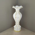 Shimmering Gold Glittered Marble Design Flower Pot Vase With Pearls and Mirror Mosaic Embellishment 40"