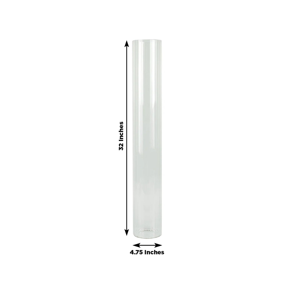 2 Pack Ribbed Cylinder Floor Vases – 32" Tall Clear Glass Vases for Event Aisles, Entryways & Wedding Decor