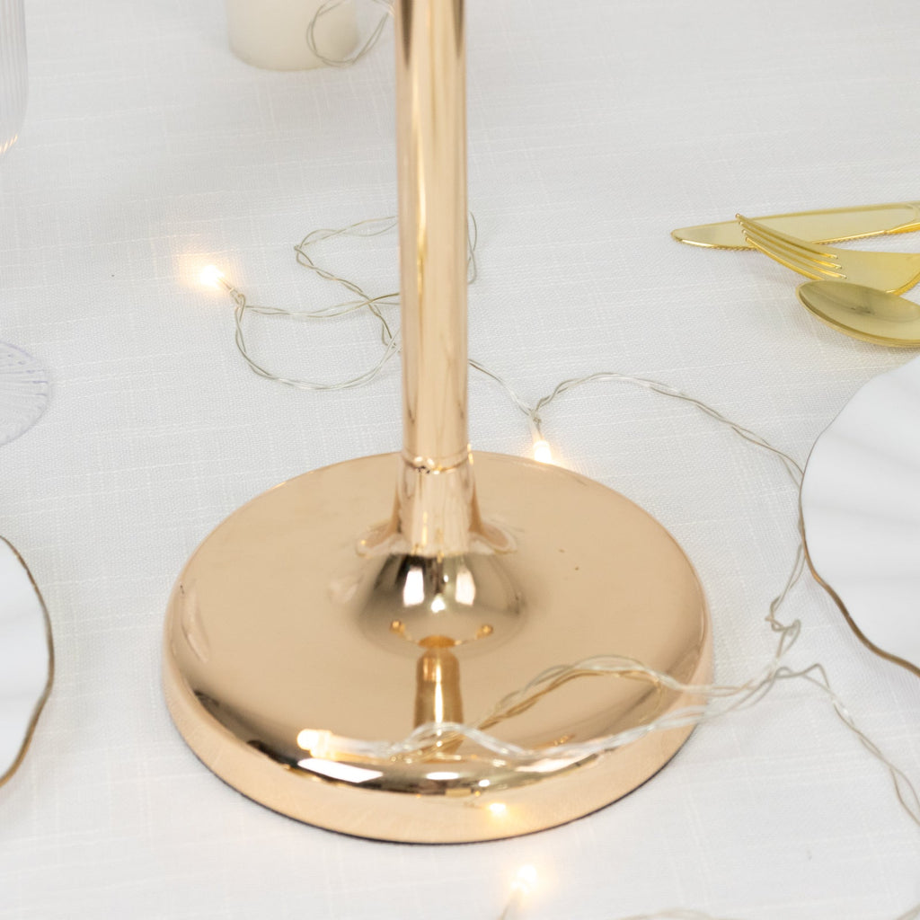 Gold 3-Arm Metal Candelabra – 22" Tall Modern Taper Candle Holder Centerpiece Stand