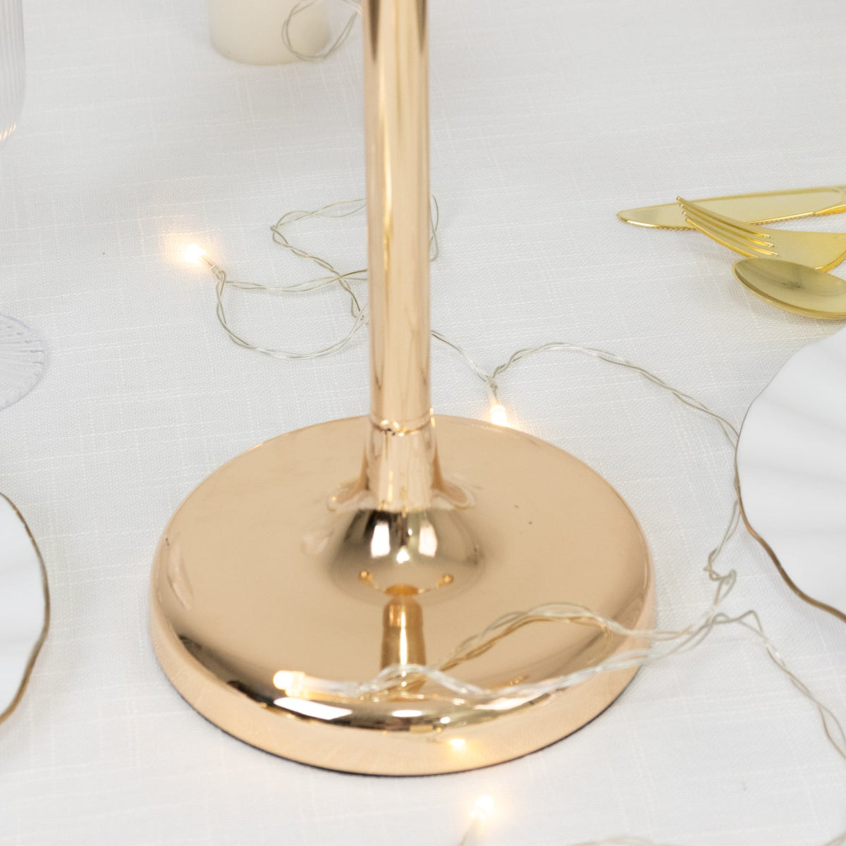 Gold 3-Arm Metal Candelabra – 22" Tall Modern Taper Candle Holder Centerpiece Stand