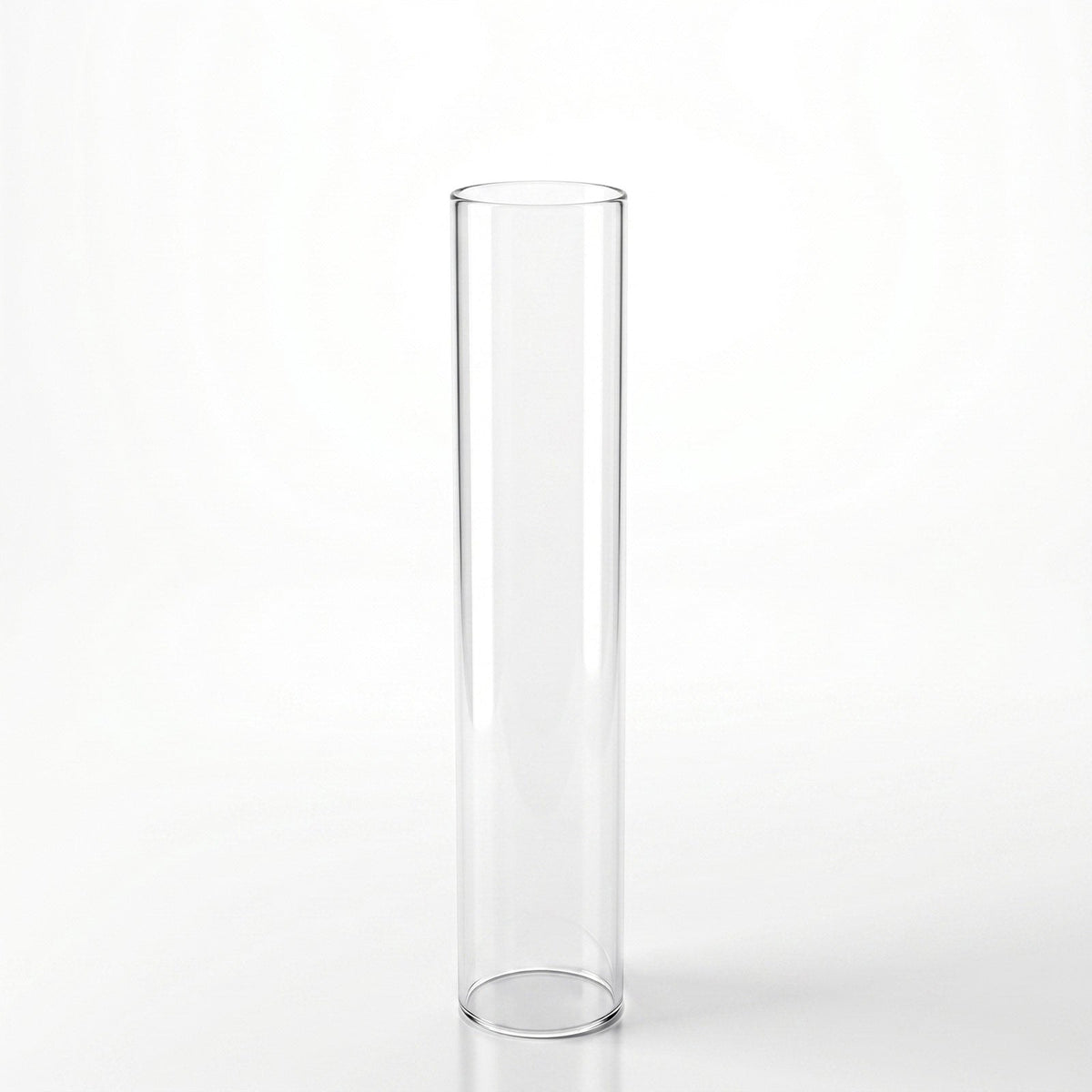 2 Pack Clear Glass Candelabra Shades, Open End Hurricane Design 20" Tall x 4" Dia - Cylinder Candle Covers