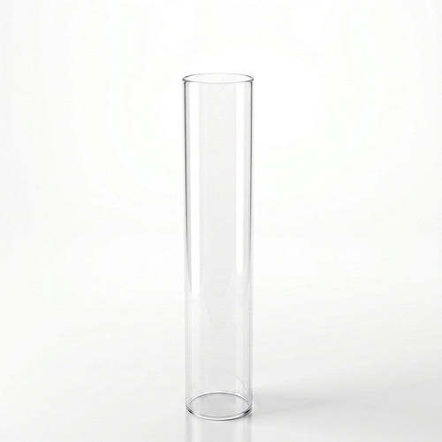 2 Pack Clear Glass Candelabra Shades, Open End Hurricane Design 20" Tall x 4" Dia - Cylinder Candle Covers
