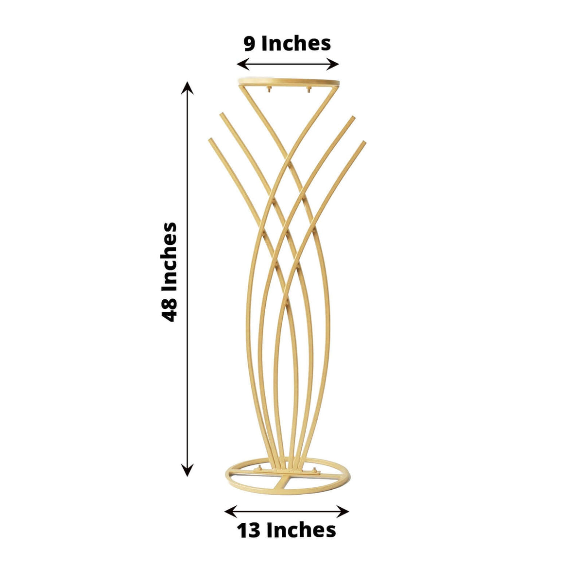Gold Metal Mermaid Tail Flower Frame Table Centerpiece, Wedding Floral Display Stand 4ft Tall