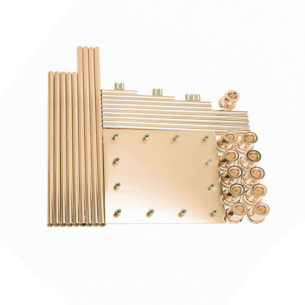 12-Arm Gold Cluster Taper Candle Holder with Clear Glass Shades 57" - Luxurious Large Candle Arrangement for Weddings