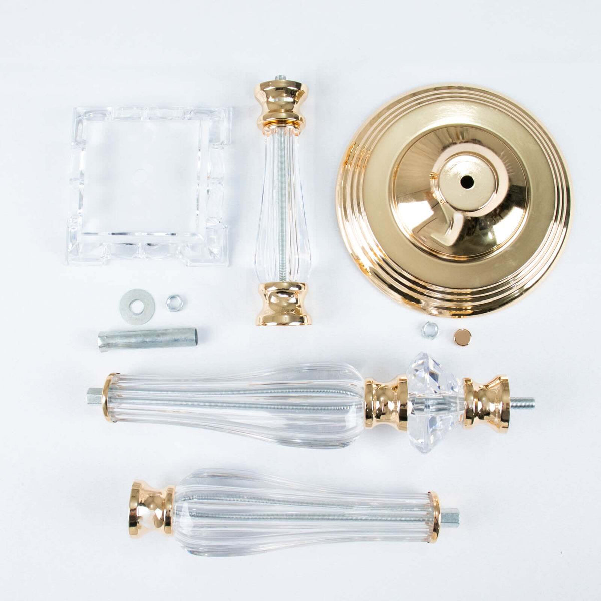 Acrylic Crystal Pillar Candle Stand 32" Gold/Clear - Table Centerpiece and Wedding Flower Bowl Pedestal