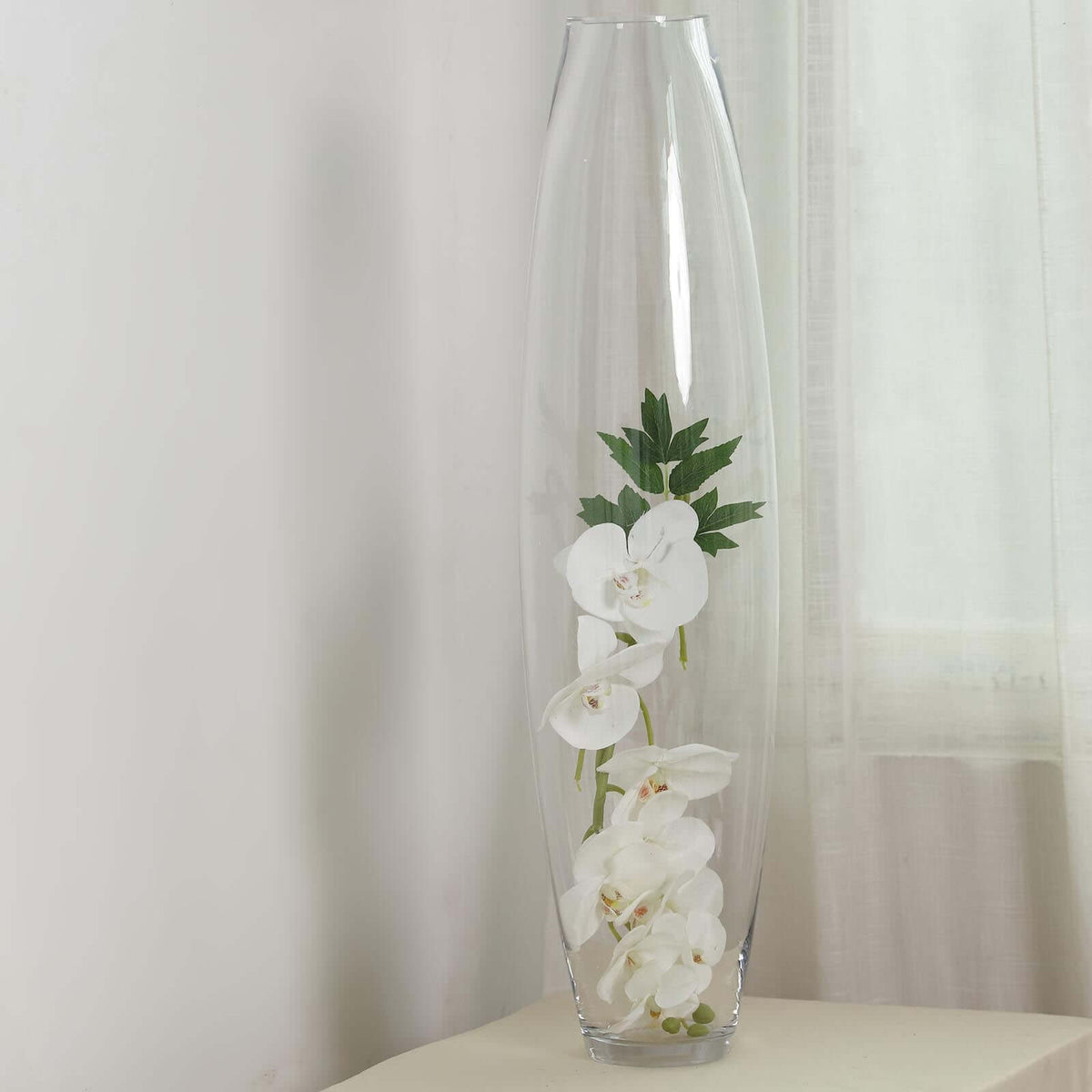 Glass Vase Heavy Duty Cylinder Design 31" Clear - Tapered Floral Centerpiece for Wedding Tables