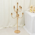 Metal Floor Candelabra Candle Holder 46" Tall - 9-Arm Gold Vintage Taper Candlestick Stand Table Centerpiece for Weddings & Parties