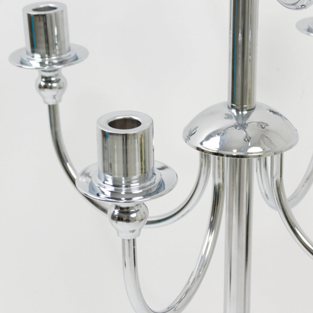 Metal Floor Candelabra Candle Holder 46" Tall - 9-Arm Silver Vintage Taper Candlestick Stand Table Centerpiece for Weddings & Parties