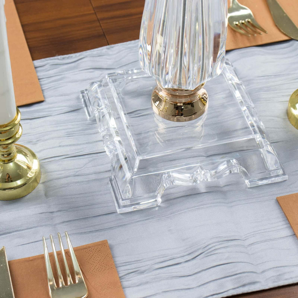 Acrylic Crystal Pillar Candle Stand 32" Gold/Clear - Table Centerpiece and Wedding Flower Bowl Pedestal