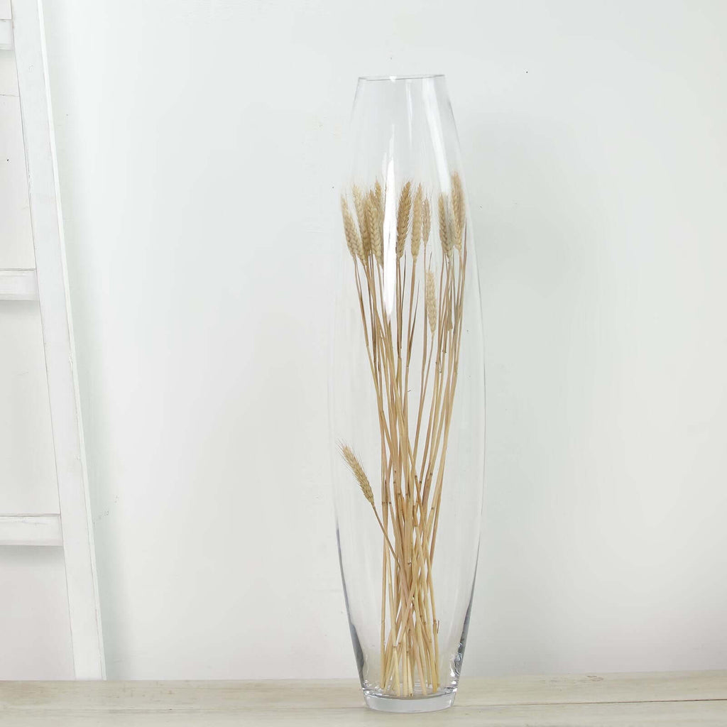 Glass Vase Heavy Duty Cylinder Design 31" Clear - Tapered Floral Centerpiece for Wedding Tables
